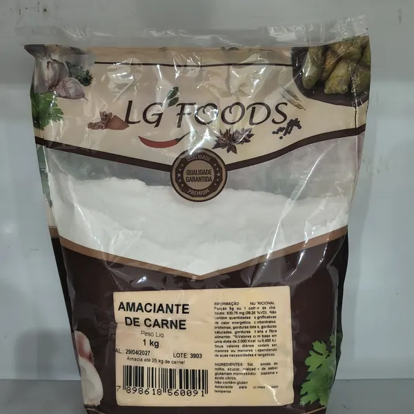 Amaciante de carne 1 kg LG Foods - Tudo Tempero Maringá