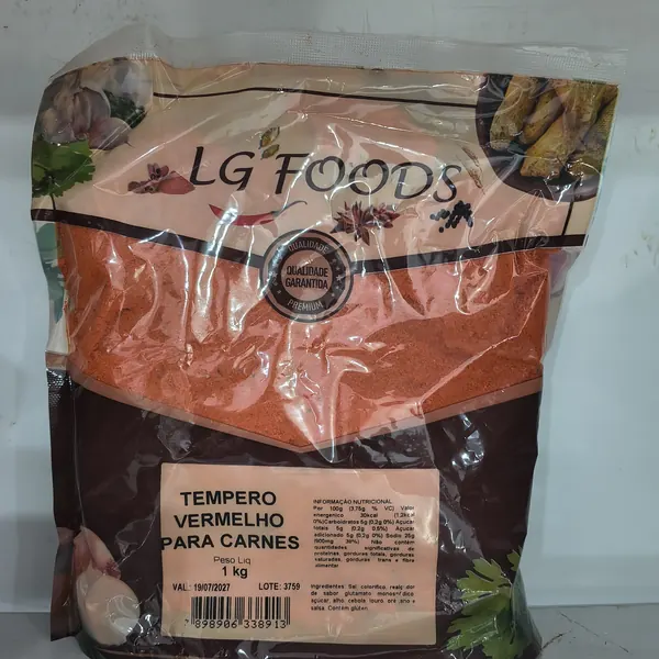 Tempero vermelho para carnes 1 kg LG Foods - Tudo Tempero Maringá